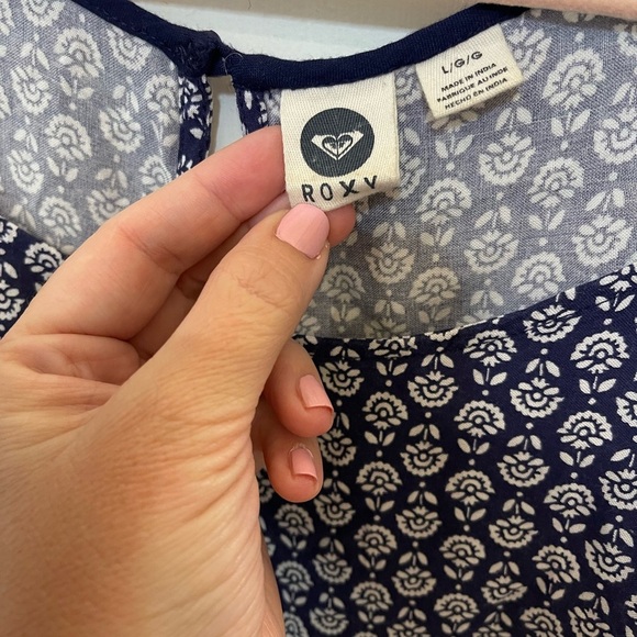 Roxy high low tank top beachy blue white large - Picture 8 of 8